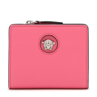 Versace Pink Leather La Medusa Wallet