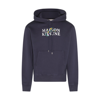 Maison Kitsuné Cotton Sweatshirt With Logo And Embroidery In Ink Blue