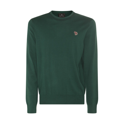 Ps By Paul Smith Green Cotton Blend Sweater