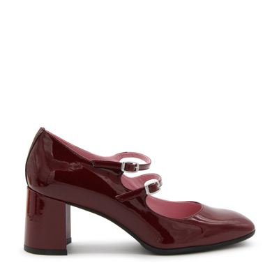Carel Keel Patent Leather Pumps In Burgundy