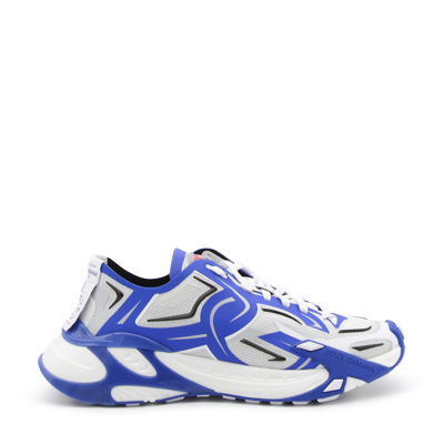 Dolce & Gabbana Fast In Maglina Panelled Trainers In Bianco/bluette