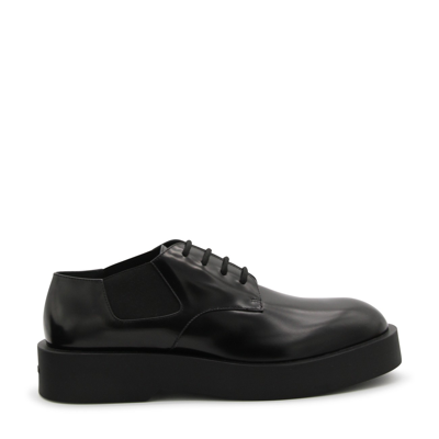 Jil Sander Black Leather Derby Shoes