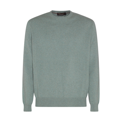 Loro Piana Grey Wool Knitwear In Eucaliptus