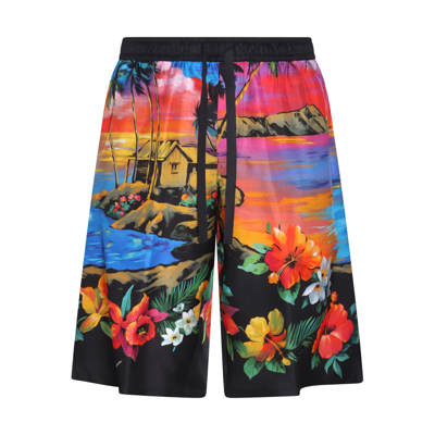 Dolce & Gabbana Multicolour Silk Shorts