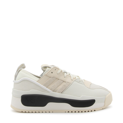 Y-3 White Leather Rivalry Trainers In Neutral