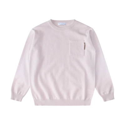 Brunello Cucinelli Babies' Pastel Pink Cashmere Sweater