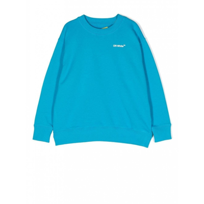 Off-white Light Blue Cotton Sweatshirt