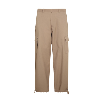 Off-white Light Brown Cargo Trousers In Camel