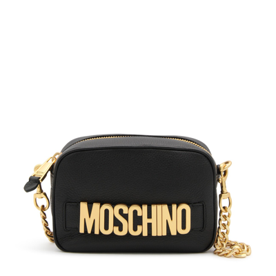 Moschino Black Lettering Logo Camera Shoulder Bag