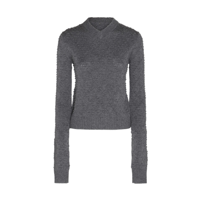 Sportmax Grey Wool And Cashmere Blend Salve Sweater In Grigio
