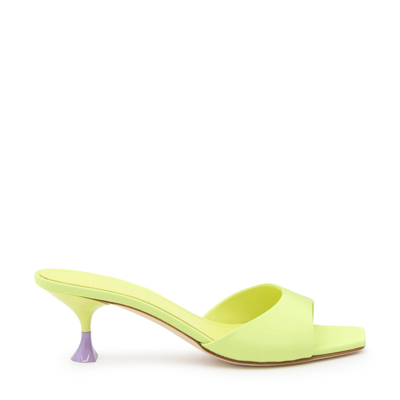 3juin Lime Leather Kimi Cannette Mules