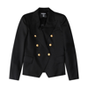Balmain Kids' Black And Gold Virgin Wool Blazer In Black/gold