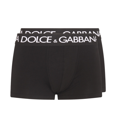 Dolce & Gabbana Logo-waist Cotton Boxer Briefs In Black