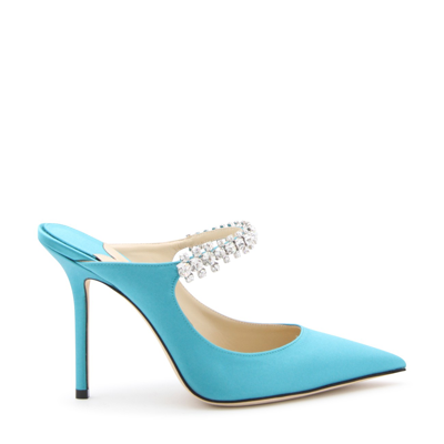Jimmy Choo Turquoise Canvas Bing Pumps In Blue