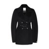 SPORTMAX BLACK WOOL AND CASHMERE BLEND DRITTO COAT