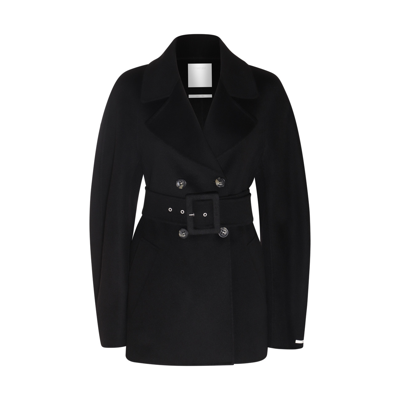 Sportmax Black Wool And Cashmere Blend Dritto Coat In Nero