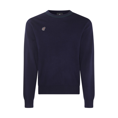 Ps By Paul Smith Navy Cotton Blend Sweater