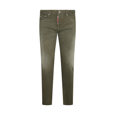 Dsquared2 Green Cotton Blend Jeans In Laurel Green