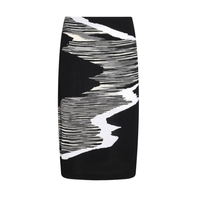 Missoni Black And White Wool Midi Skirt
