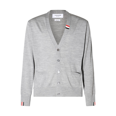 THOM BROWNE GREY WOOL KNITWEAR