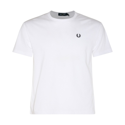Fred Perry Logo-embroidered Cotton T-shirt In White