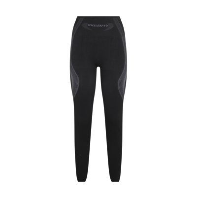 Misbhv Black Stretch Sport Muted Pants In Muted Black