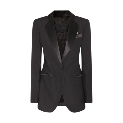 Hebe Studio Black Classic Smoking Blazer