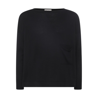 MA'RY'YA BLACK COTTON SWEATER