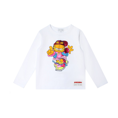 Marc Jacobs Kids' Garfield Organic Cotton Jersey T-shirt In White