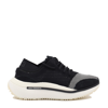 Y-3 BLACK AND WHITE CANVAS QISAN KNIT SNEAKERS