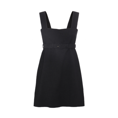 Patou Corsage Belted Mini Dress In Black