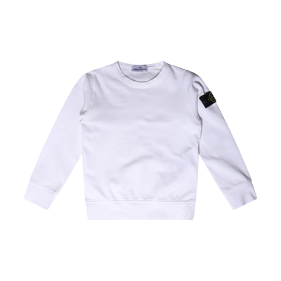 Stone Island Kids' White Cotton Sweatshirt