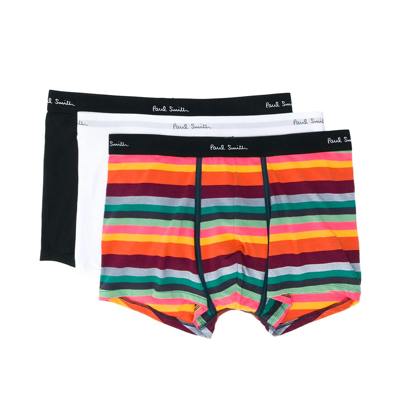 Paul Smith Logo-waistband Organic-cotton Blend Boxers (pack Of Three) In Multi