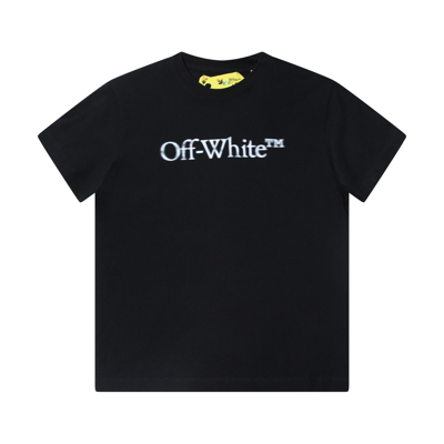 Off-white Kids' Bookish Bit Logo棉质t恤 In Black,white