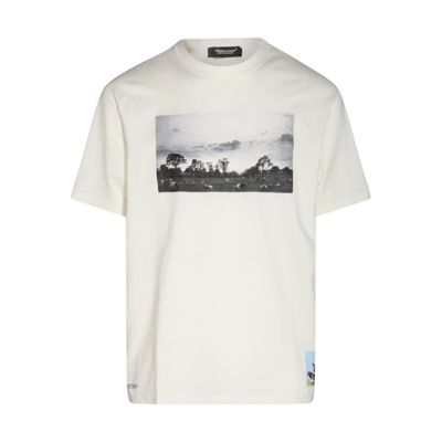 Undercover Ivory White Cotton T-shirt In <p>ivory White Cotton T-shirt From  Featuring Jersey Knit, Photograph Print, Crew Neck, Sh