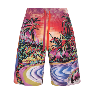 Dolce & Gabbana Graphic-print Bermuda Shorts In Pink