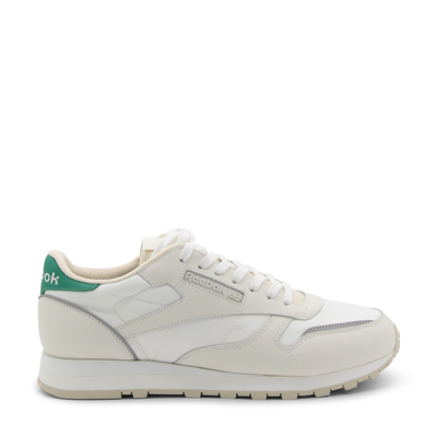 REEBOK WHITE AND GREEN LEATHER SNEAKERS