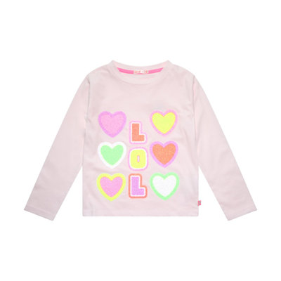 Billieblush Babies' Pastel Pink Cotton T-shirt In Rosa Pastello