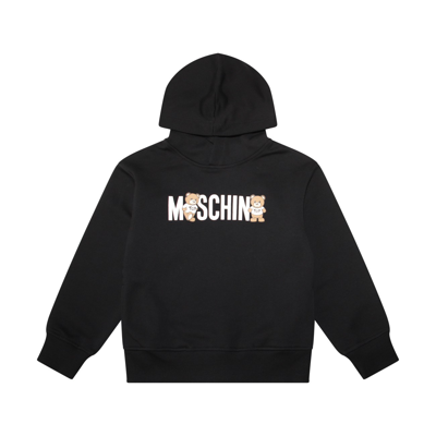 Moschino Kids' Black Cotton Sweatshirt In Nero/black