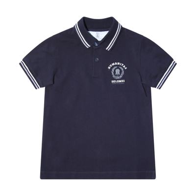 Brunello Cucinelli Blue Cotton Polo Shirt In Cobalto