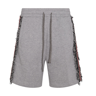 Ritos Grey Cotton Shorts In <p>grey Cotton Shorts From  Featuring Elasticated Waistband, Side Pockets And Fringes On Legs.