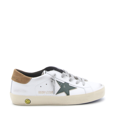 Golden Goose White And Brown Leather Super-star Sneakers