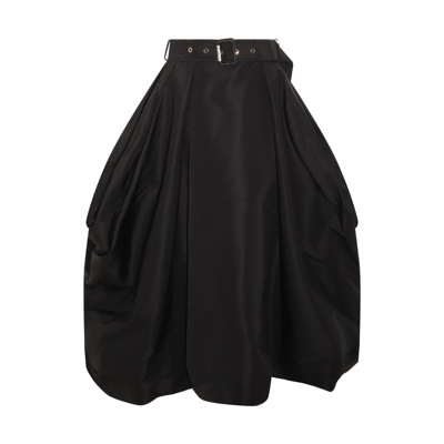 Alexander Mcqueen Black Midi Skirt