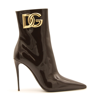 DOLCE & GABBANA BROWN LEATHER ANKLE BOOTS