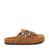 Alanui Salvation Mountain Tassel-detail Suede Slippers In Brown