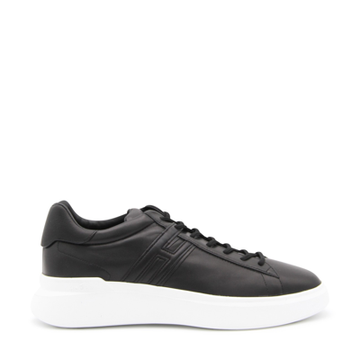 Hogan Black And White Leather Sneakers