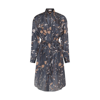 BRUNELLO CUCINELLI MULTICOLOUR SILK LEAVES PRINT DRESS