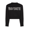 Rotate Birger Christensen Rotate Birgerchristensen Cropped Shirt With Logo In Black