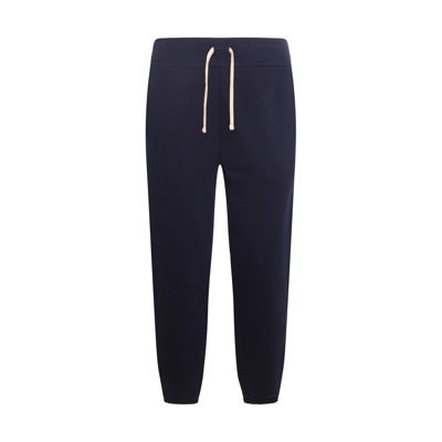 Polo Ralph Lauren Navy Blue Cotton Blend Track Pants In Cruise Navy
