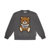 MOSCHINO GREY COTTON AND WOOL BLEND TOY BEAR SWEATER